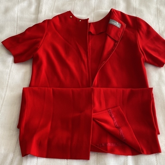 Liz Claiborne vintage cherry red shift dress with gold embellishments. - Picture 11 of 14